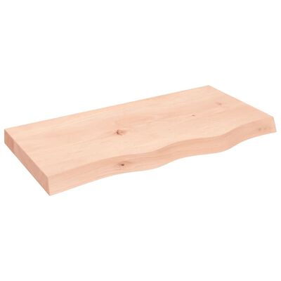 vidaXL Estante de pared madera maciza roble sin tratar 80x40x(2-6) cm