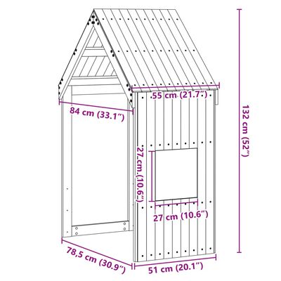 vidaXL Techo de cama infantil madera maciza pino 55x84x132 cm