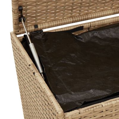 vidaXL Caja de almacenaje de jardín ratán sintético beige mezcla 469L