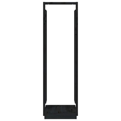 vidaXL Soporte para leña madera maciza de pino negro 33,5x30x110 cm