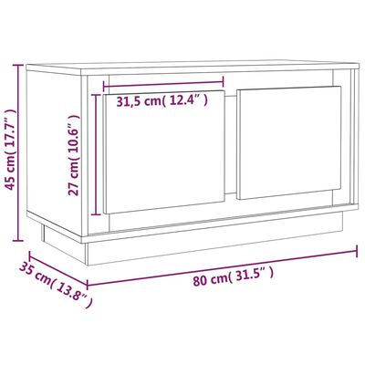 vidaXL Mueble para TV madera contrachapada gris Sonoma 80x35x45 cm