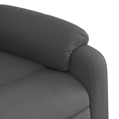 vidaXL Sillón eléctrico reclinable elevable de tela gris oscuro