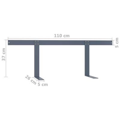 vidaXL Respaldo para sofá palets hierro 110 cm gris claro