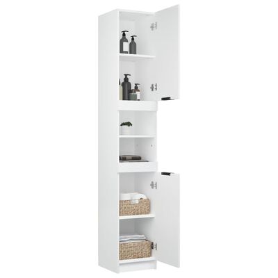 vidaXL Armario de baño madera contrachapada blanco 32x34x188,5 cm