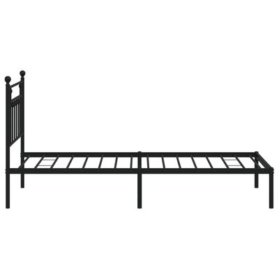 vidaXL Estructura cama sin colchón con cabecero metal negro 100x190 cm