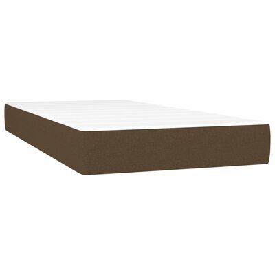 vidaXL Cama box spring con colchón tela marrón oscuro 80x200 cm