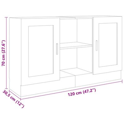 vidaXL Aparador de madera contrachapada blanco 120x30,5x70 cm