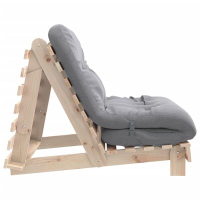 vidaXL Futón sofá cama con colchón madera maciza de pino 100x206x11 cm