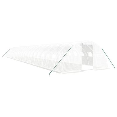 vidaXL Invernadero con estructura de acero blanco 88 m² 22x4x2 m