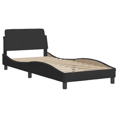 vidaXL Estructura de cama con luces LED terciopelo negro 80x200 cm