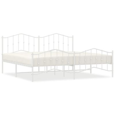 vidaXL Estructura cama sin colchón con estribo metal blanco 193x203 cm