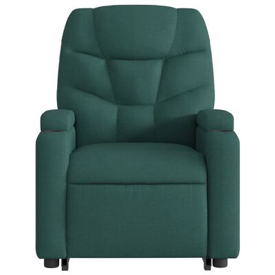 vidaXL Sillón reclinable elevable tela verde oscuro