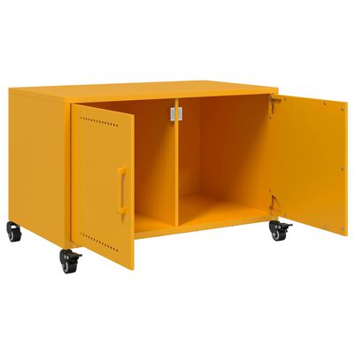 vidaXL Mueble de TV acero amarillo mostaza 68x39x43,5 cm