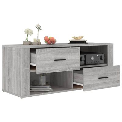 vidaXL Mueble de TV madera contrachapada gris Sonoma 100x35x40 cm