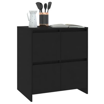 vidaXL Aparador de madera contrachapada negro 70x41x75 cm