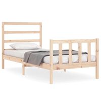 vidaXL Estructura de cama con cabecero madera maciza 90x190 cm