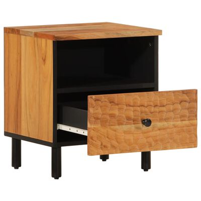 vidaXL Mesita de noche de madera maciza de acacia 40x33x46 cm