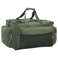 vidaXL Bolso de pesca impermeable tela Oxford verde oscuro