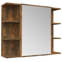 vidaXL Armario con espejo baño madera roble ahumado 80x20,5x64 cm