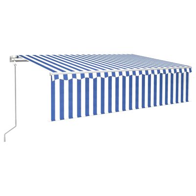 vidaXL Toldo automático retráctil con persiana 6x3 m azul y blanco