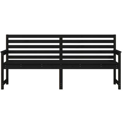 vidaXL Banco de jardín madera maciza pino negro 203,5x48x91,5 cm