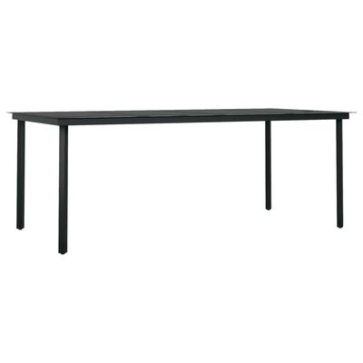 vidaXL Juego de comedor para jardín 9 piezas negro