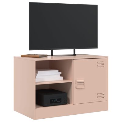 vidaXL Mueble para TV de acero rosa 67x39x44 cm