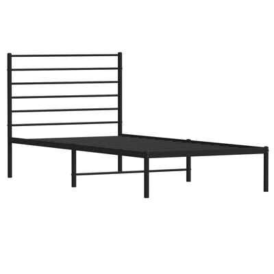 vidaXL Estructura cama sin colchón con cabecero metal negro 90x190 cm