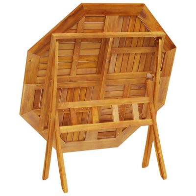 vidaXL Mesa de jardín plegable madera maciza de acacia Ø110x75 cm
