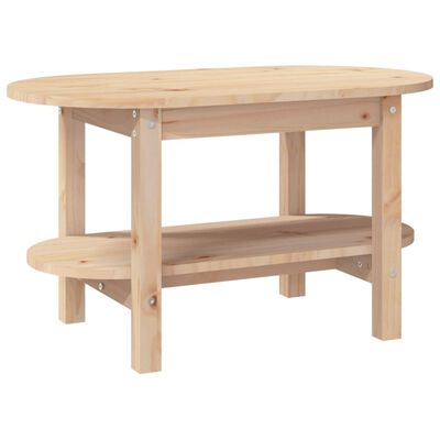 vidaXL Mesa de centro de madera maciza de pino 80x45x45 cm