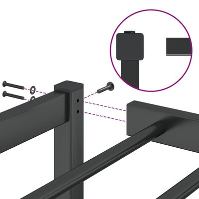 vidaXL Estructura de cama de metal negro 100x200 cm