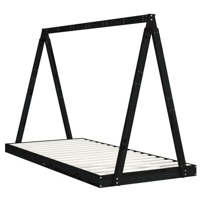 vidaXL Estructura de cama para niños madera de pino negro 90x200 cm