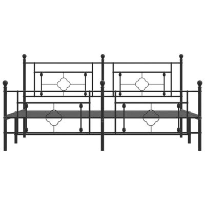 vidaXL Estructura de cama cabecero y estribo metal negro 183x213 cm