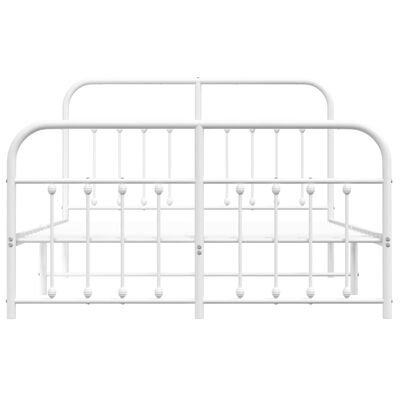 vidaXL Estructura cama sin colchón con estribo metal blanco 150x200 cm