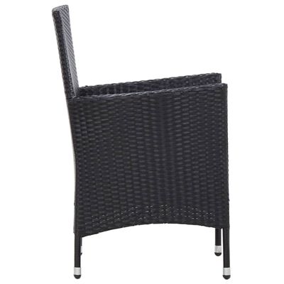 vidaXL Set comedor de jardín 7 piezas y cojines ratán sintético negro