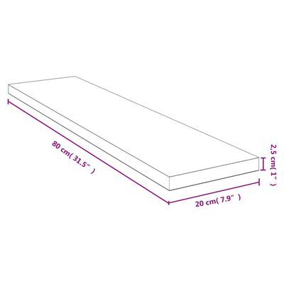 vidaXL Estante de pared de bambú 80x20x2,5 cm