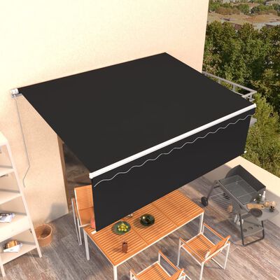 vidaXL Toldo retráctil manual con persiana antracita 4x3 m