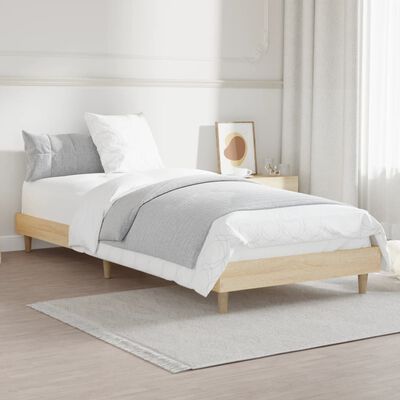 vidaXL Estructura de cama sin colchón madera roble Sonoma 75x190 cm