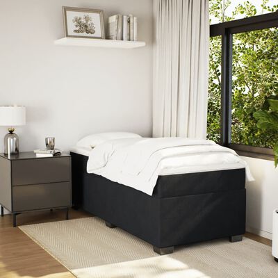 vidaXL Cama box spring con colchón terciopelo negro 80x200 cm