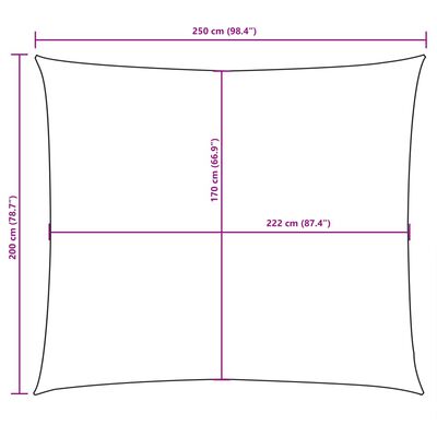 vidaXL Toldo de vela rectangular tela Oxford blanco 2x2,5 m