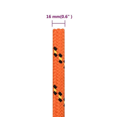 vidaXL Cuerda de barco polipropileno naranja 16 mm 100 m
