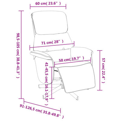 vidaXL Sillón reclinable con reposapiés tela gris oscuro