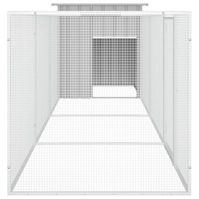 vidaXL Gallinero de acero galvanizado gris 400x91x100 cm