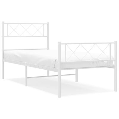 vidaXL Estructura cama sin colchón con estribo metal blanco 100x200 cm