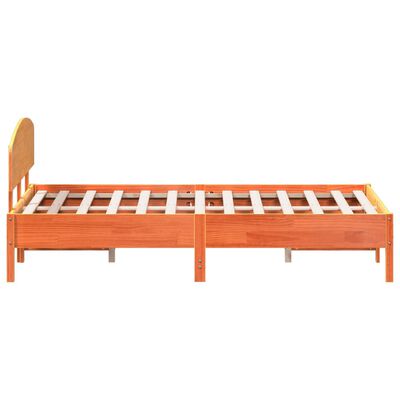 vidaXL Cama sin colchón madera maciza de pino marrón cera 160x200 cm