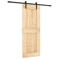 vidaXL Puerta corredera con herrajes madera maciza de pino 80x210 cm