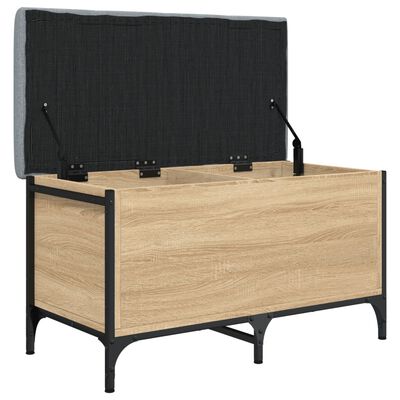 vidaXL Banco con almacenaje madera ingeniería roble Sonoma 82x42x45 cm