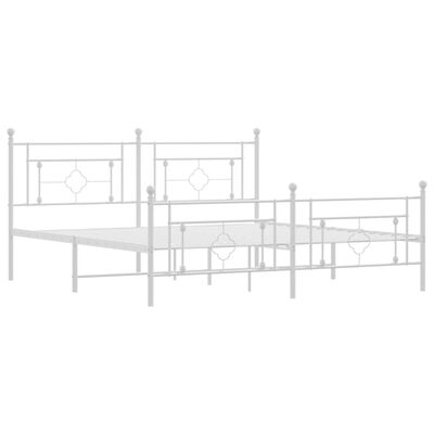 vidaXL Estructura cama sin colchón con estribo metal blanco 180x200 cm