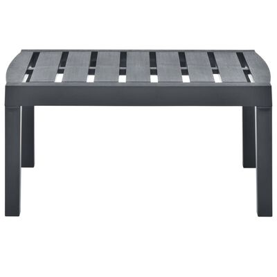 vidaXL Mesa de jardín de plástico gris antracita 78x55x38 cm