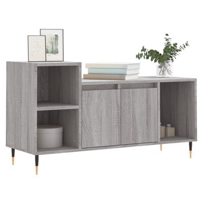 vidaXL Mueble de TV madera contrachapada gris Sonoma 100x35x55 cm